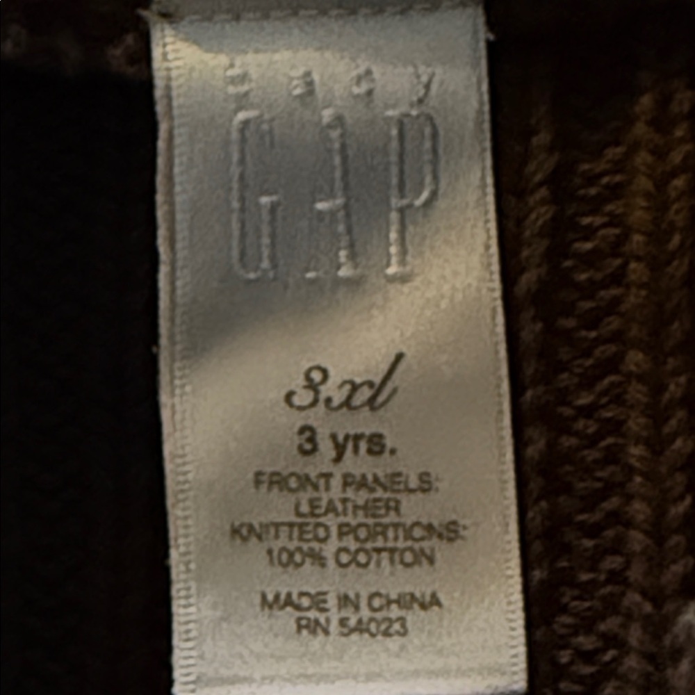 Baby Gap Brown Leather Knit Zip Up Jacket SZ 3 - Picture 4 of 4